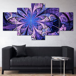 Violet Fractal Flower - NicheCanvas