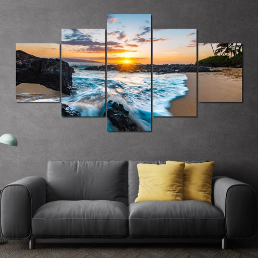 Secret Beach sunset wall décor by Lucas Moore