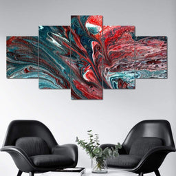 Multicolor Pouring Multi Panel Canvas Wall Art - NicheCanvas