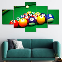Billiard Balls Multi Panel Canvas Wall Art - NicheCanvas
