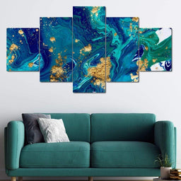 Ocean Gold Multi Panel Canvas Wall Art - NicheCanvas