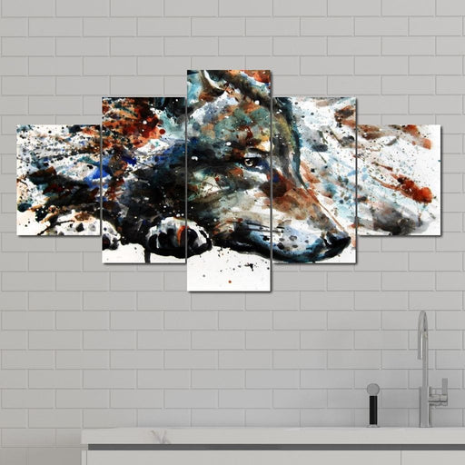 Abstract Wolf - Canvas Print - wall print of a wolf made in watercolor painting - this beautiful art piece is perfect for anyone looking for a beautiful addition to their home | NicheCanvas