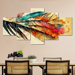 Feathers in Watercolor - NicheCanvas
