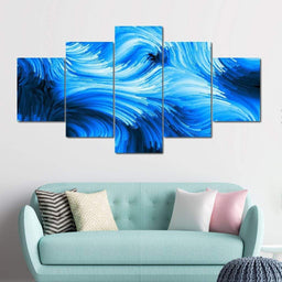 Blue Motion Multi Panel Canvas Wall Art - NicheCanvas