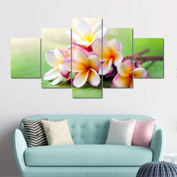Tropical Spa Flower Multi Panel Canvas Wall Art - NicheCanvas