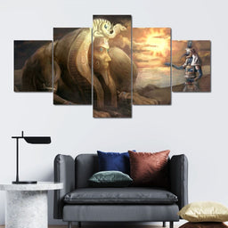 Ancient Egypt God Multi Panel Canvas Wall Art - NicheCanvas