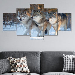 The Wolf Pack Multi Panel Canvas Wall Art - NicheCanvas