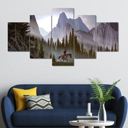 The Mountaineer Multi Panel Canvas Wall Art - NicheCanvas