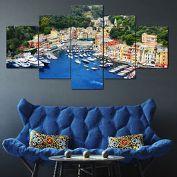 Portofino, Italy Multi Panel Canvas Wall Art - NicheCanvas