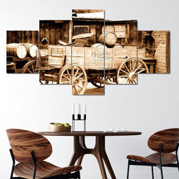 Antique American Cart Multi Panel Canvas Wall Art - NicheCanvas