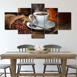 Rich Coffee Multi Panel Canvas Wall Art - NicheCanvas
