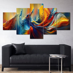 Colorful Waves & Lines - NicheCanvas