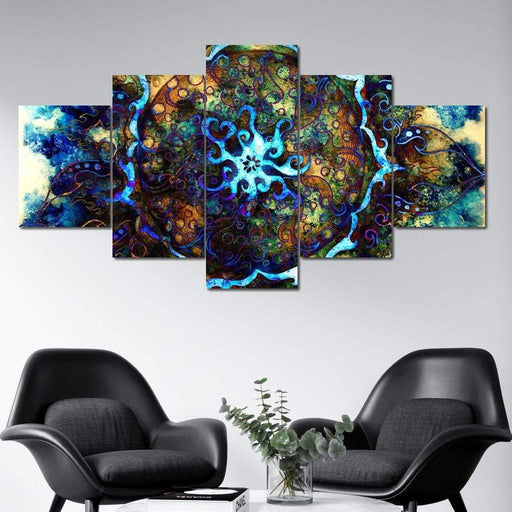 Wisdom Mandala - Canvas Print - modern 5 panel wall art featuring the mandala wisdom - this unique art will catch the attention of your guests | NicheCanvas