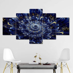 Infinite Blue Flower Multi Panel Canvas Wall Art - NicheCanvas