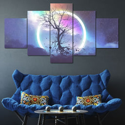 Astral Tree Multi Panel Canvas Wall Art - NicheCanvas
