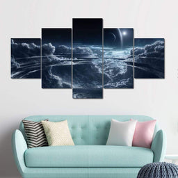 Space View Multi Panel Canvas Wall Art - NicheCanvas