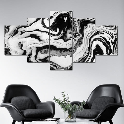 Black & White Swirl - Canvas Print - unique wall decor creating a marble swirl pattern - this beautiful abstract art is an elegant gift to someone you love | NicheCanvas