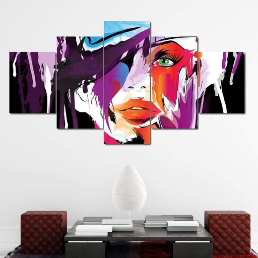 Green Eyed Detective - Canvas Print - eye catching wall art of an abstract woman portrait with a dazzling green eyes - the vibrant colors of this wall decor will surely make your visitors stare | NicheCanvas