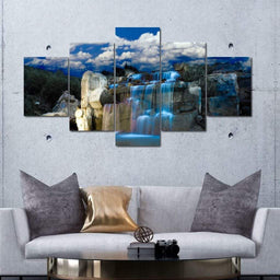 Fantasy Waterfall Multi Panel Canvas Wall Art - NicheCanvas