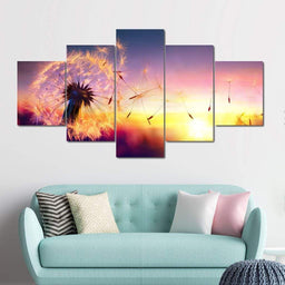 Dandelion Pollen Multi Panel Canvas Wall Art - NicheCanvas