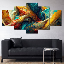 Abstract Colorful Waves - NicheCanvas