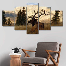 Nordic Elk Multi Panel Canvas Wall Art - NicheCanvas