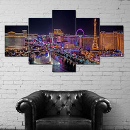 Vegas Strip Multi Panel Canvas Wall Art - NicheCanvas