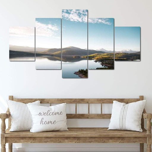 Easy Morning - Lucas Moore - Canvas Print - gorgeous wall art of the morning sky and a breathtaking mountain view - this home decor makes the perfect centerpiece | NicheCanvas