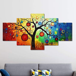 Psychedelic Tree Multi Panel Canvas Wall Art - NicheCanvas