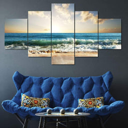 Diamond Beach Multi Panel Canvas Wall Art - NicheCanvas