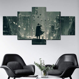 Sin City Detective Multi Panel Canvas Wall Art - NicheCanvas