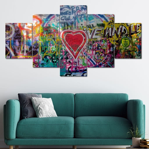 John Lennon Wall in Prague - Canvas Print - unique wall art of the famous singer's wall mural - this colorful wall art is the perfect focal point for any room | NicheCanvas