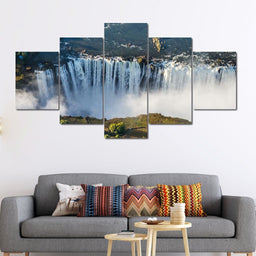 Victoria Falls Multi Panel Canvas Wall Art - NicheCanvas
