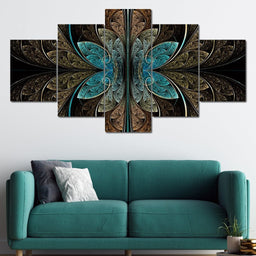 Multicolored Symmetrical Fractal Pattern - NicheCanvas