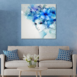 Woman with Floral Hat - NicheCanvas