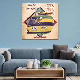 Ayrton Senna 1988 Helmet - Abraham Szomor - NicheCanvas