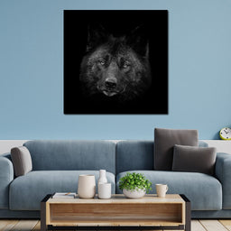 Black and White Wolf - NicheCanvas