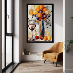 Abstract Wine & Flowers 03 - NicheCanvas