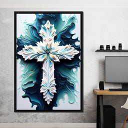 Floral Cross 06 - Neal Hackett  - NicheCanvas