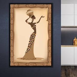 Traditional African Woman With Leopard Dress - NicheCanvas