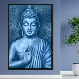 Blue Meditating Buddha - NicheCanvas