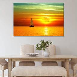 Sailing Boat Sunset - NicheCanvas