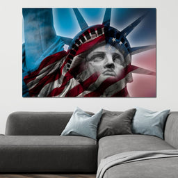 Patriotic Statue of Liberty - NicheCanvas
