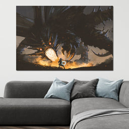 Dark Dragon Clash - NicheCanvas