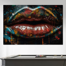 Sensual Womens Lips Graffiti - NicheCanvas