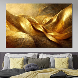 Abstract Golden Swirl - NicheCanvas
