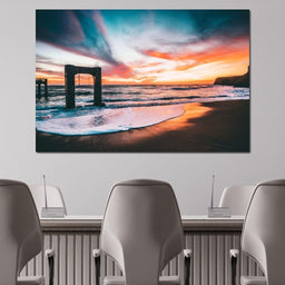 Beach Sunset Old Pier - Johanjjf - NicheCanvas