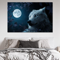 Wolf Full Moon - Milos Karanovic - NicheCanvas
