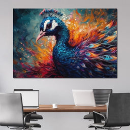 Vibrant Peacock - NicheCanvas