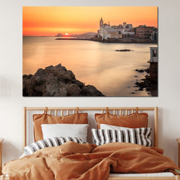 Sunset over Sitges - NicheCanvas